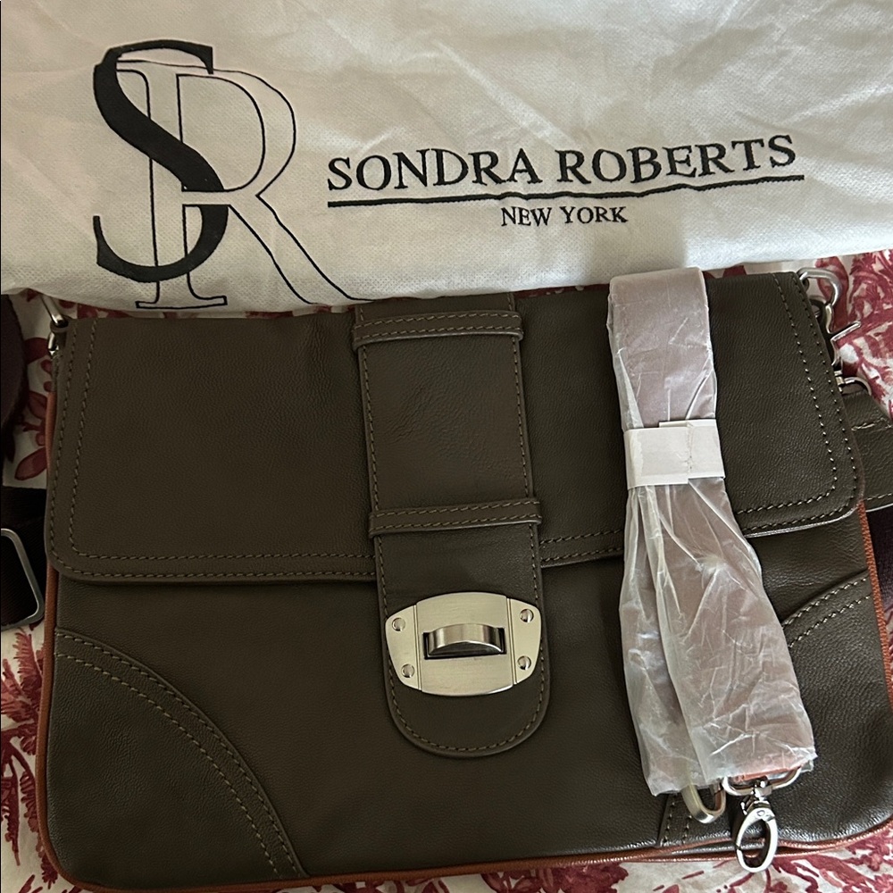 Sondra Roberts Dark Brown Messenger Bag